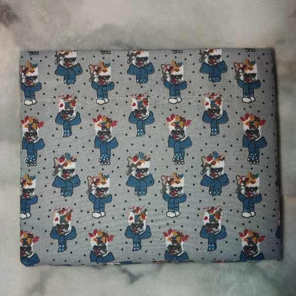 French bulldog boston terrier fall leaves twin sheet set pillowcase bedding - Picture 4 of 6